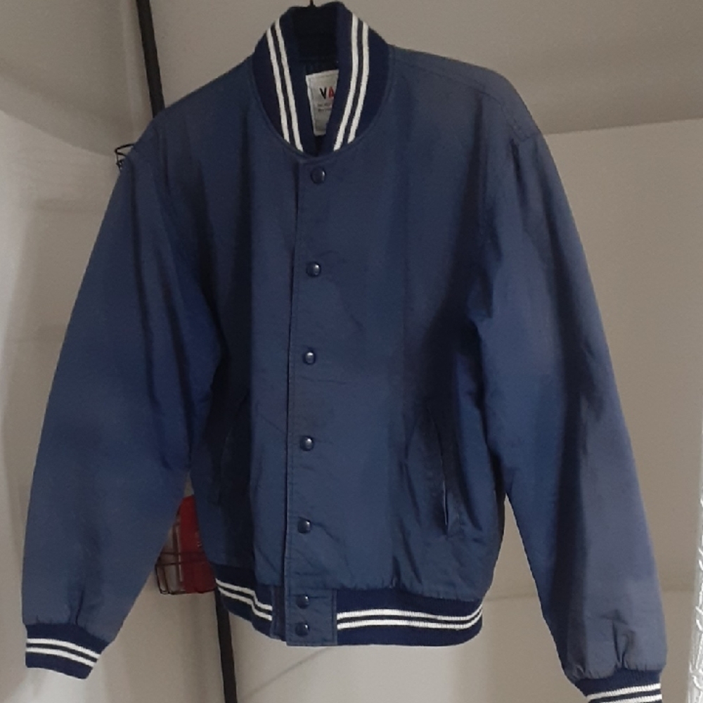 "RARE VINTAGE 80s" VAN JAC Japan blue bomber jacket